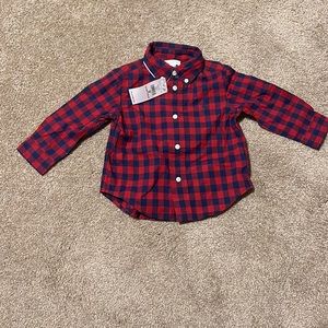 Ralph Lauren button down red and blue NWT 9M baby shirt.